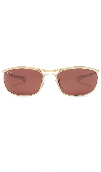 Ray Ban Olympian Delux Sunglasses In Metallic Gold