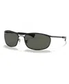 Ray Ban Olympian I Deluxe Polarized Sunglasses, Rb3119m 62 In Black,green Polar