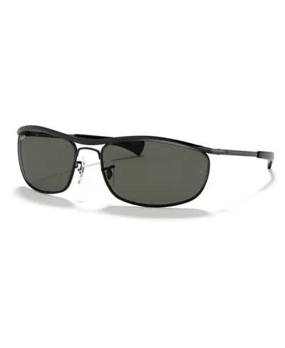 Ray Ban Olympian I Deluxe Polarized Sunglasses, Rb3119m 62 In Black,green Polar