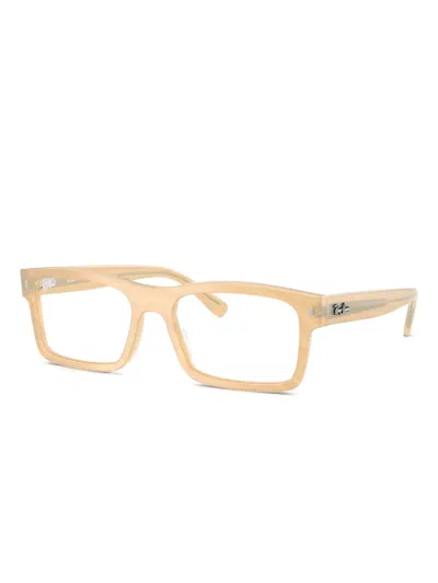 Ray Ban Optics Change Opaque Rectangle Glasses In Nude
