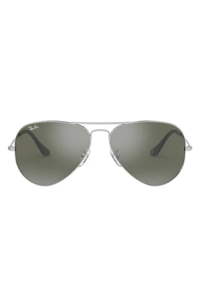 Ray Ban Original 54mm Aviator Sunglasses In Silver Mirror