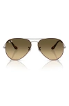 Ray Ban Aviator Large Metal Sunglasses Gunmetal Frame Brown Lenses 62-14 In Black Havana