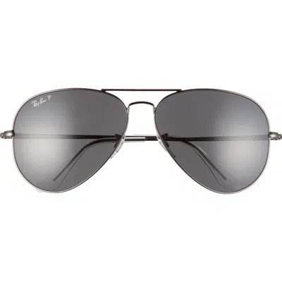 Ray Ban Ray-ban Original 62mm Oversize Aviator Sunglasses In Gray