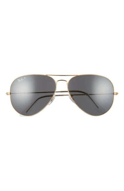 Ray Ban Ray-ban Original 62mm Oversize Polarized Aviator Sunglasses In Gold/black