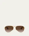 Ray Ban Original Aviator Sunglasses, Golden In Gold / Brown