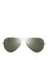 Ray Ban Ray-ban Unisex Original Polarized Brow Bar Aviator Sunglasses, 58mm In Gold/dark Green Solid