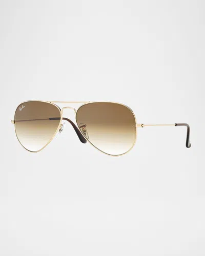 Ray Ban Original Mirror Aviator Sunglasses In Metallic