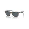 Ray Ban Original Wayfarer Change Sunglasses Photo Striped Light Blue Frame Blue Lenses 52-22 In Photo Striped Light Blue