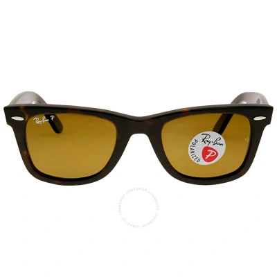 Ray Ban Original Wayfarer Classic Polarized Brown Classic B-15 Unisex Sunglasses Rb2140 902/57 50