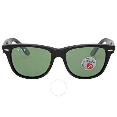 Ray Ban Open Box -  Original Wayfarer Classic Polarized Green Classic G-15 Unisex Sunglasses Rb2140 9 In Black / Green