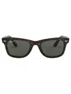 Ray Ban Original Wayfarer Classic Sunglasses Tortoise Frame Green Lenses Polarized 50-22 In Brown