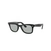 Ray Ban Original Wayfarer Washed Lenses Sunglasses Matte Black Frame Grey Lenses 52-22 In Black