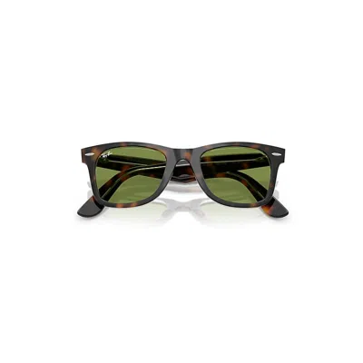 Ray Ban Original Wayfarer Classic Sunglasses Dark Havana On Multicolor Frame Green Lenses 52-22