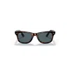 Ray Ban Original Wayfarer Classic Sunglasses Havana Frame Blue Lenses 50-22 In Havana