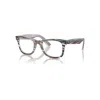 Ray Ban Original Wayfarer Optics Change Eyeglasses Photo Striped Light Blue Frame Clear Lenses Polarized 50- In Photo Striped Light Blue