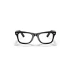 Ray Ban Original Wayfarer Optics Eyeglasses Black Frame Clear Lenses 50-22 In Black