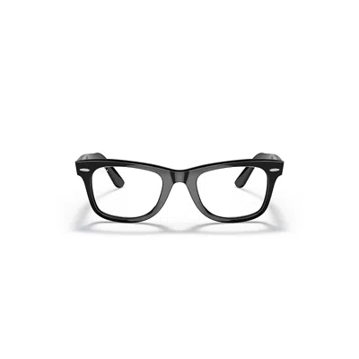 Ray Ban Original Wayfarer Optics Eyeglasses Black Frame Clear Lenses 50-22