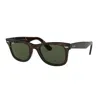 Ray Ban Original Wayfarer Classic Sunglasses Tortoise Frame Green Lenses 52-22