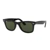 Ray Ban Wayfarer Folding Classic Sunglasses Black Frame Green Lenses Polarized 50-22 In Black