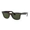 Ray Ban Original Wayfarer Classic Sunglasses Tortoise Frame Green Lenses 52-22 In Brown