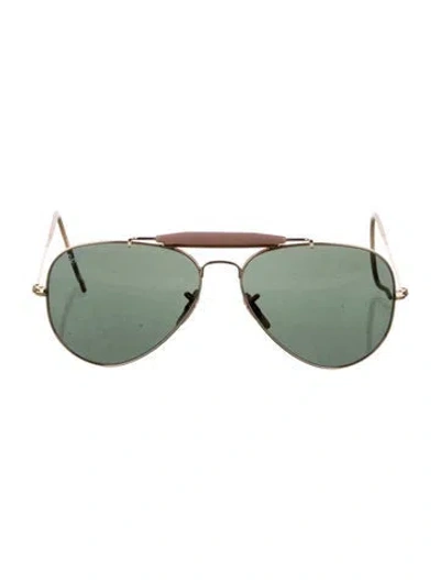 Pre-owned Ray Ban Outdoorsman Aviator Sunglasses In Gold