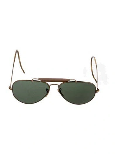 Pre-owned Ray Ban Outdoorsman Aviator Sunglasses In Gold