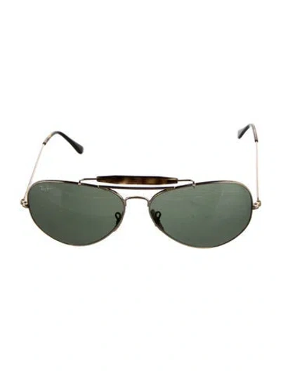 Pre-owned Ray Ban Outdoorsman Ii Aviator Sunglasses In Gold