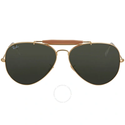 Ray Ban Outdoorsman Ii Green Classic G-15 Aviator Unisex Sunglasses Rb3029 L2112 62 In Gold / Green