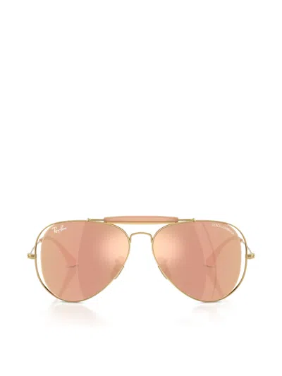 Ray Ban Ray-ban Outdoorsman 53mm Mirrored Pilot Sunglasses In Gold