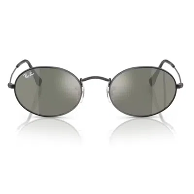Ray Ban Oval Flat Lenses Black / Grey Mirror Bronze