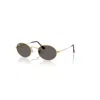 Ray Ban Oval Flat Lenses Sonnenbrillen Arista Gold Fassung Grau Glas 51-21 In Arista Gold