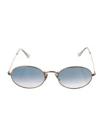 Pre-owned Ray Ban Oval Flat Round Sunglasses In Transparent