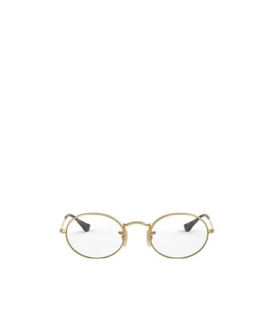 Ray Ban Ray-ban Oval Frame Glasses In Gold