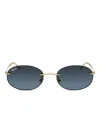 Ray Ban Oval-frame Rimless Sunglasses In Gold