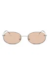 Ray Ban Oval-frame Rimless Sunglasses In Pink