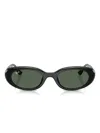 Ray Ban Oval-frame Sunglasses In Black