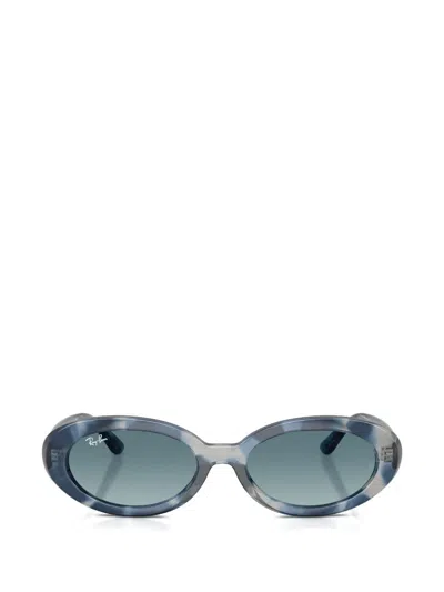 Ray Ban Oval-frame Sunglasses In Blue