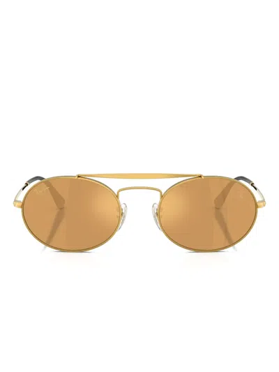 Ray Ban Oval-frame Sunglasses In Gold