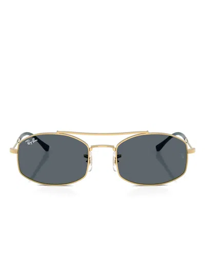 Ray Ban Oval-frame Sunglasses In Gold