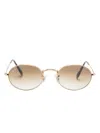Ray Ban Oval-frame Sunglasses In Gold