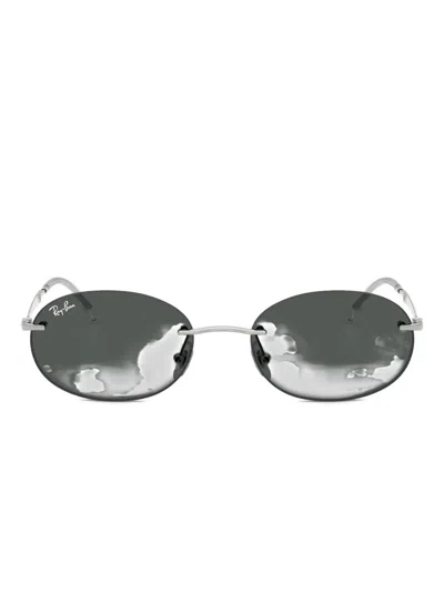 Ray Ban Oval-frame Sunglasses In Gray