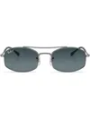 Ray Ban Oval-frame Sunglasses In Silber