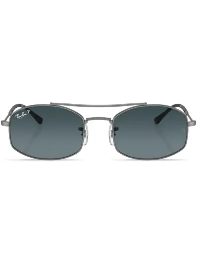 Ray Ban Oval-frame Sunglasses In Silber