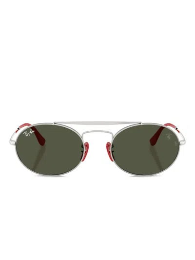 Ray Ban Oval-frame Sunglasses In Green