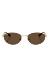 Ray Ban Oval-frame Tinted Sunglasses In Brown