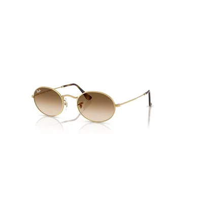 Ray Ban Oval Metal Sonnenbrillen Arista Gold Fassung Braun Glas 54-21