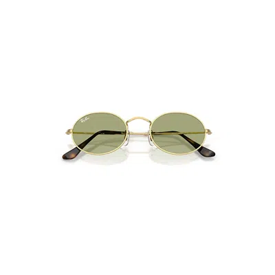 Ray Ban Oval Metal Summer Capsule Sunglasses Arista Gold Frame Green Lenses 51-21