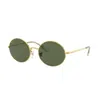 Ray Ban Oval 1970 Sunglasses Gold Frame Green Lenses 54-19 In Gold