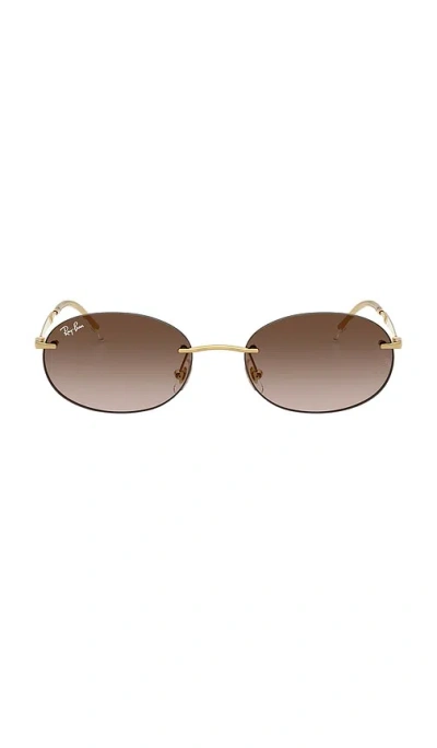 Ray Ban Oval Sunglasses In Burgundy