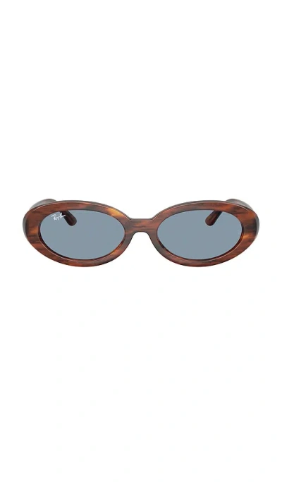 Ray Ban Oval Sunglasses In Brown